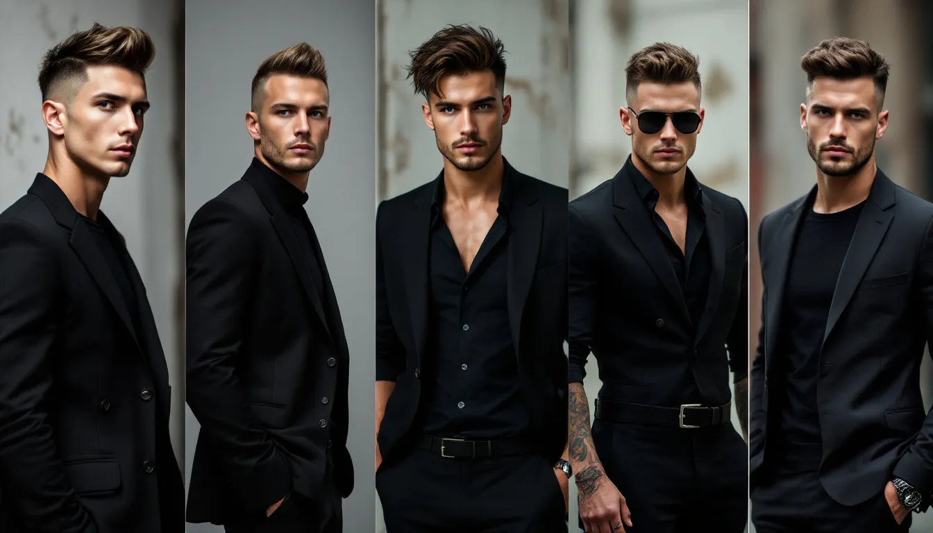 Different popular types of taper fades displayed on various models.