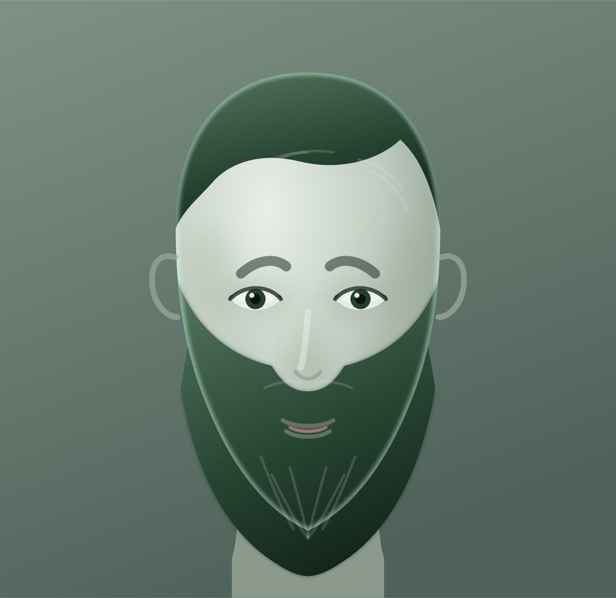 Diagram of a dutch beard shown on a oval face