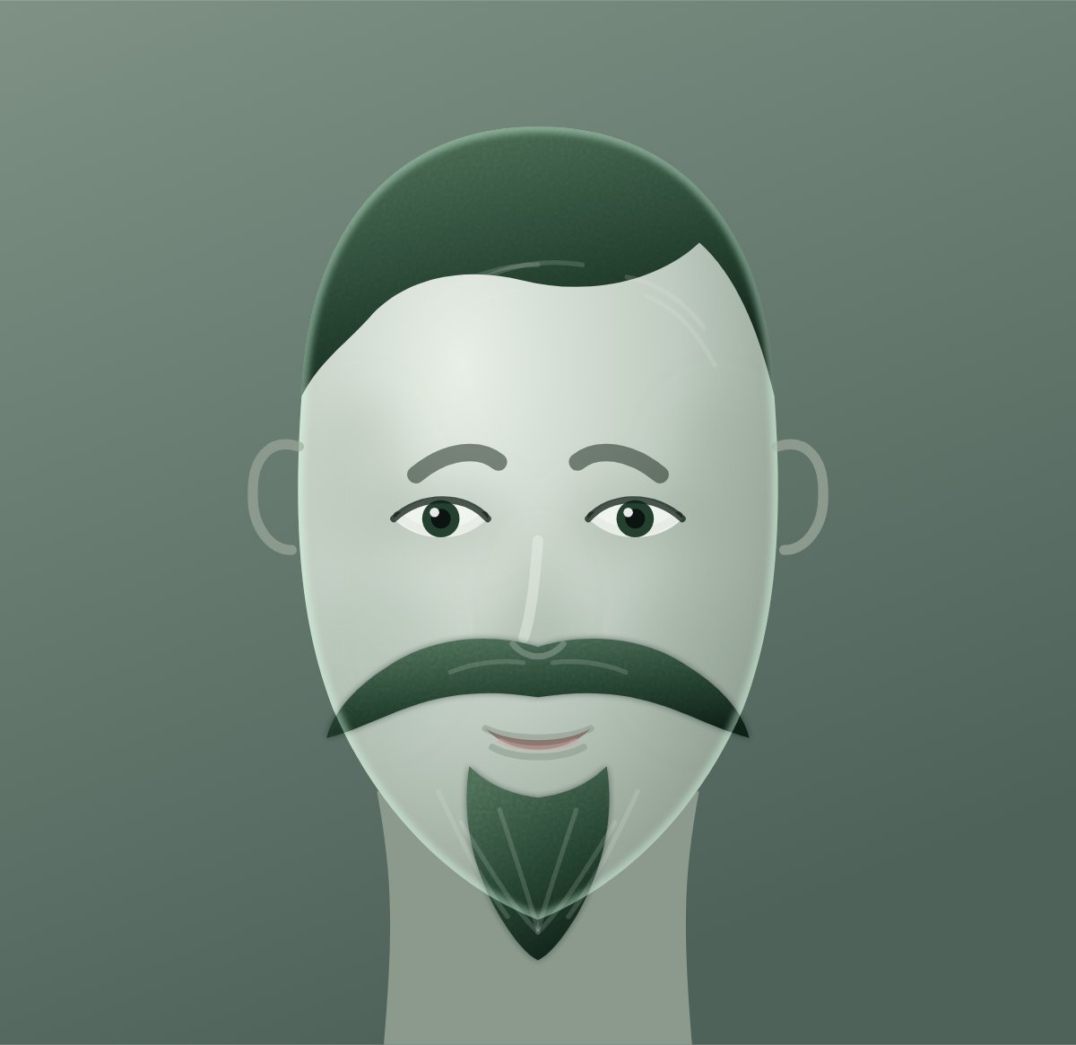 Diagram of a klingon shown on a square face