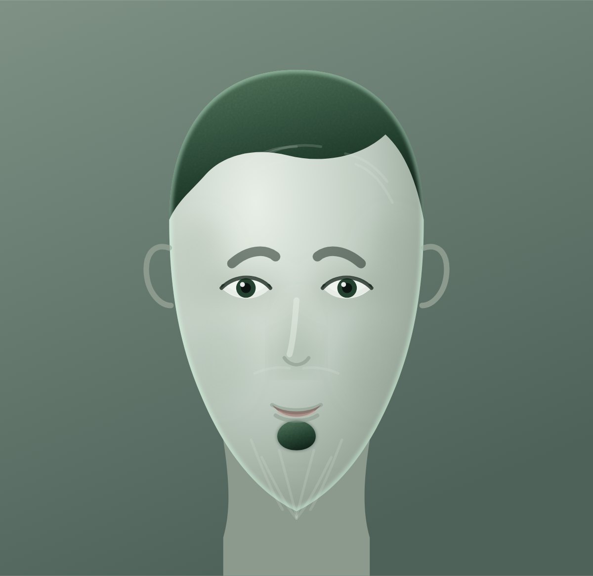 Diagram of a soul patch shown on a oval face